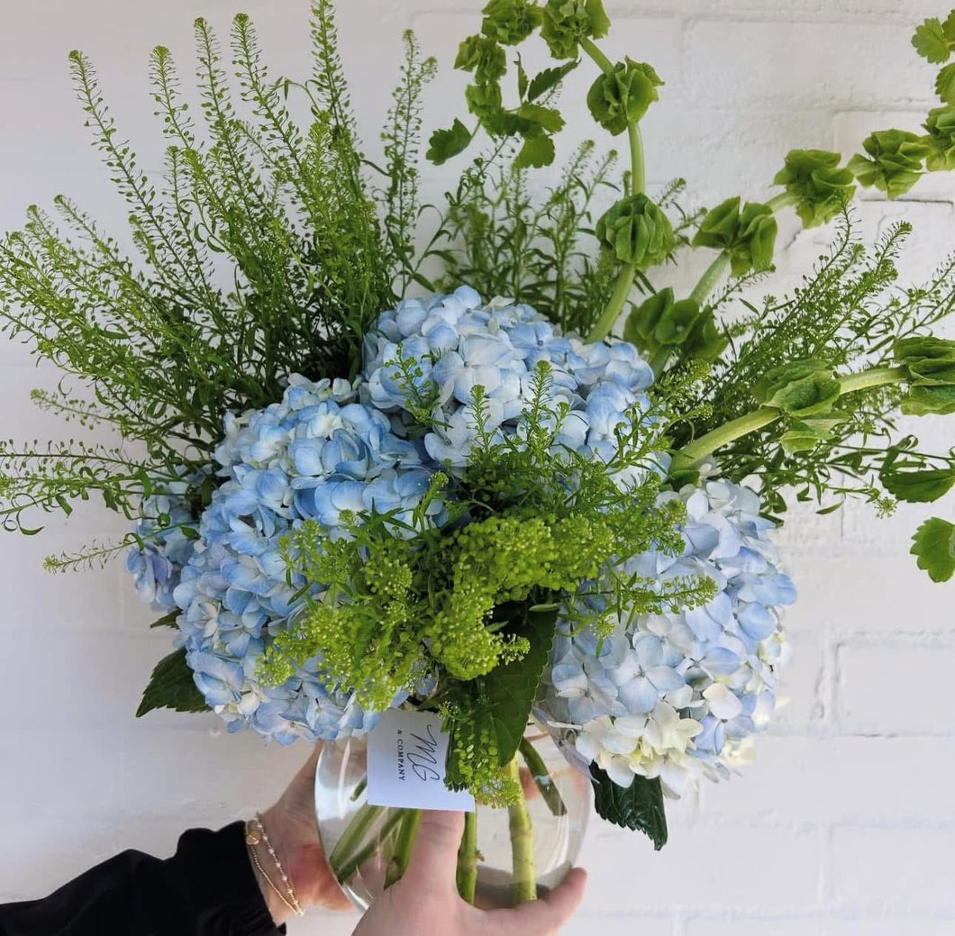 Mixed Fresh Hydrangea Arrangement