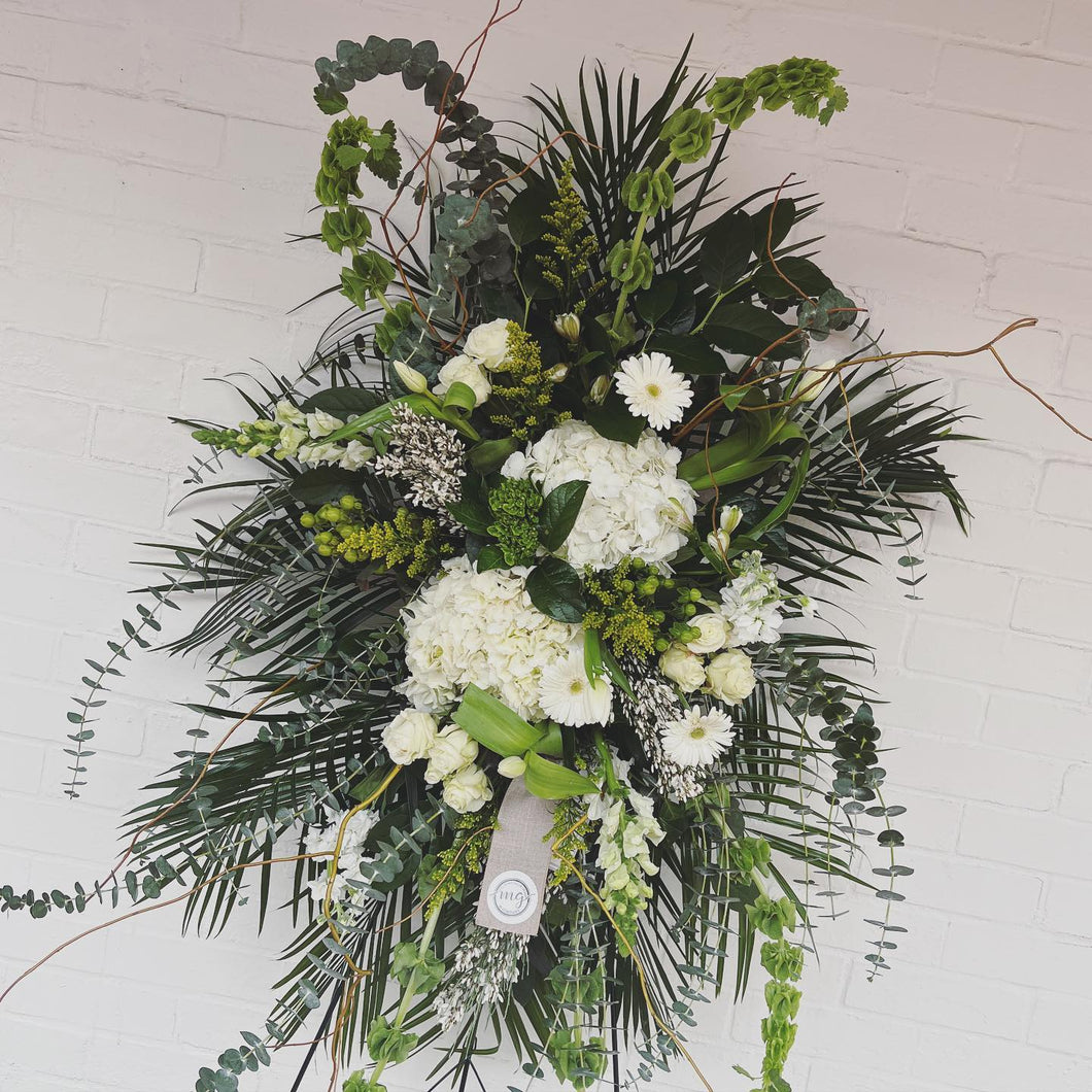 White + Green Fresh Flower Spray